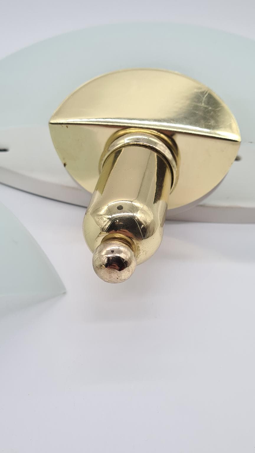 Para kinkietów KEWA, szkło białe matowe, mosiądz, Polska, lata 60. - 157979