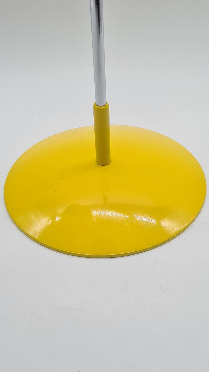 Lampa biurkowa, żółty metal, chrom, proj. J. Hůrka, Czechosłowacja, lata 70. - 158019