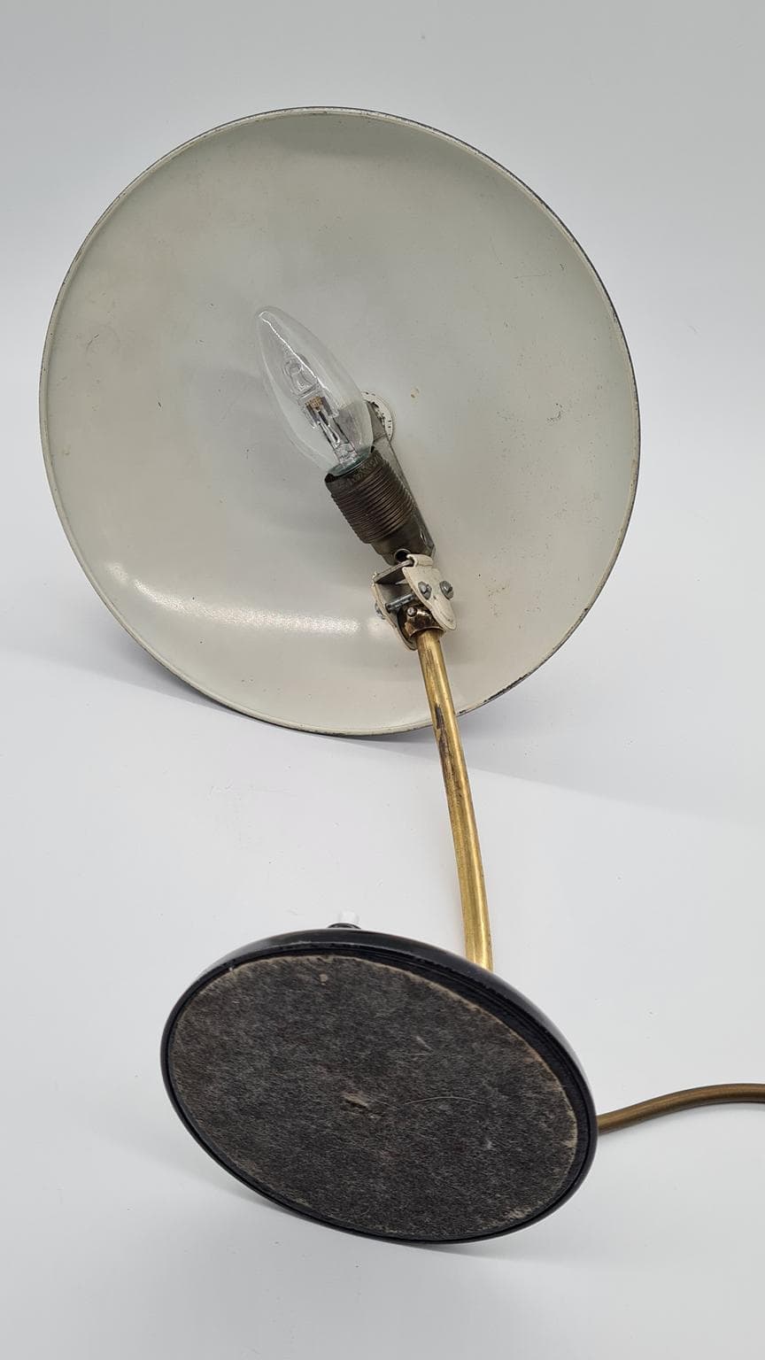 Table lamp 6781, black metal, brass, by C. Dell, Kaiser Idell, Germany, 1950s. - 158099