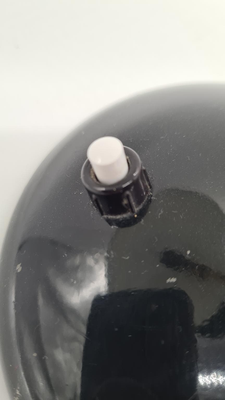 Table lamp 6781, black metal, brass, by C. Dell, Kaiser Idell, Germany, 1950s. - 158094