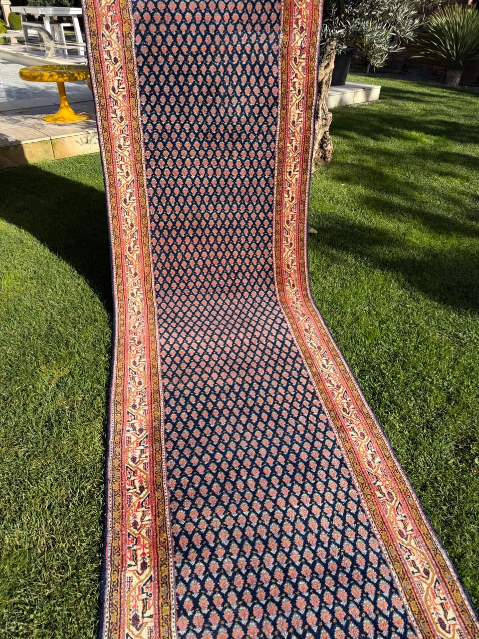 Runner Indo Mir, 390x94 cm, navy blue wool, India, 1990s. - 158132