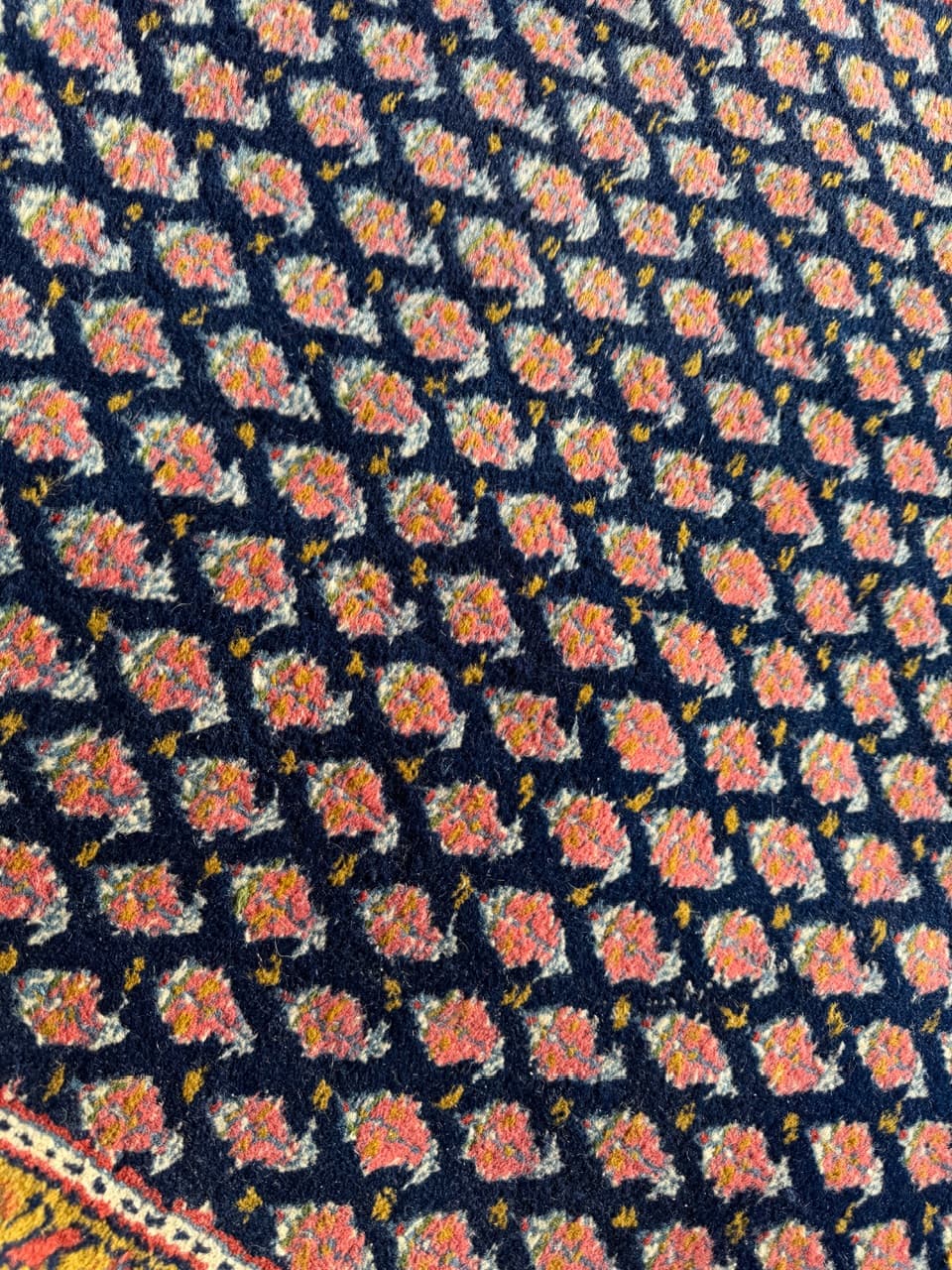 Runner Indo Mir, 390x94 cm, navy blue wool, India, 1990s. - 158143