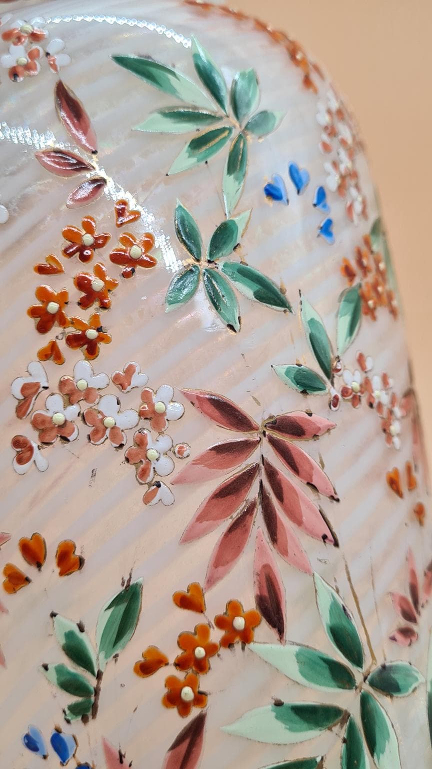 Waza Murano, reticello, szkło białe, Włochy, lata 60. - 158165