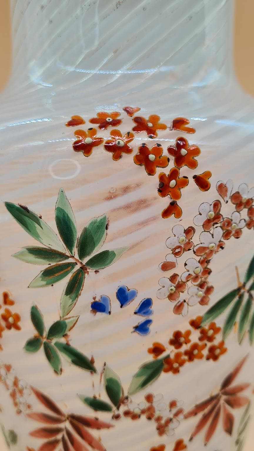 Waza Murano, reticello, szkło białe, Włochy, lata 60. - 158166