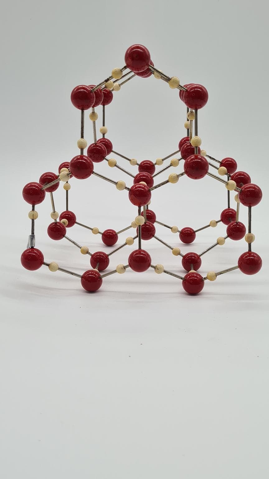 Ice Crystal Molecular Model, maroon, Czechoslovakia, 1950s. - 158181