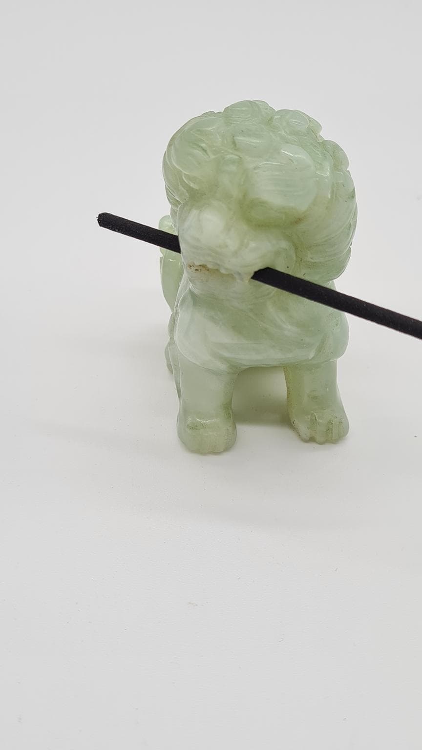 Pair of Foo Dog figurines, green jadeite, China, 19th c. - 158186