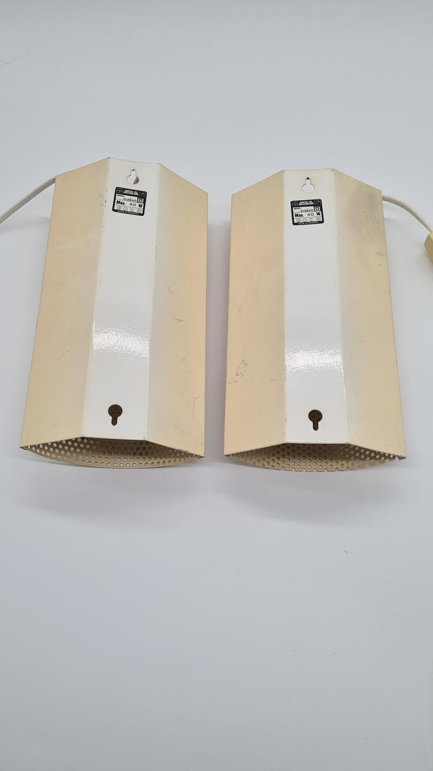 Wall sconce Model 319640, ivory white metal, David-GL Belysning, Denmark, 1970s. - 158214