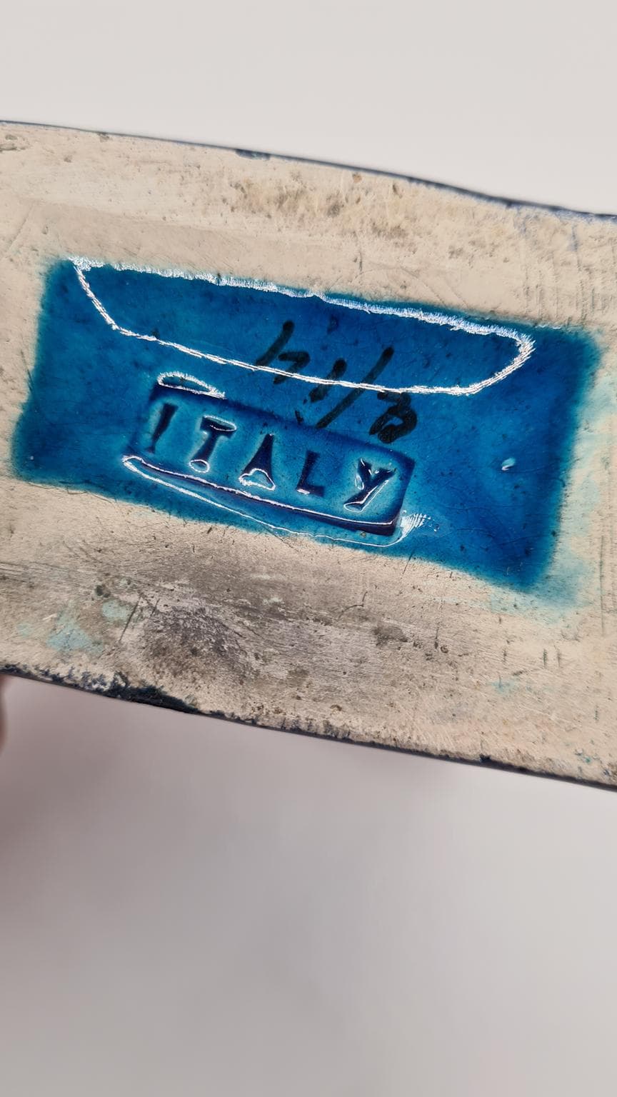 Wazon Rimini Blue, ceramika niebieska, proj. A. Londi, Bitossi, Włochy, lata 60. - 158237