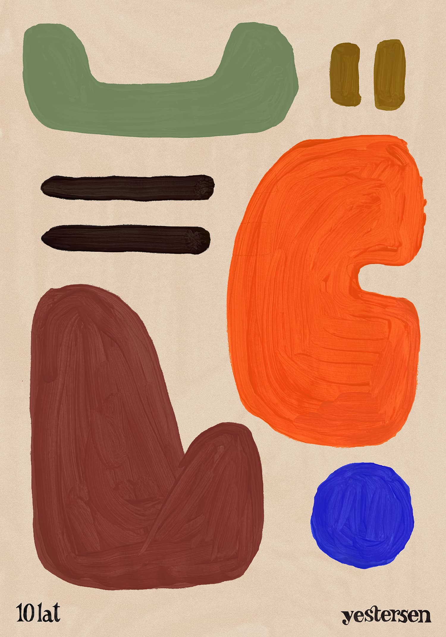 Plakat 10 lat yestersen, 50x70 cm, aut. K. Jasińska, GRA-FIKA