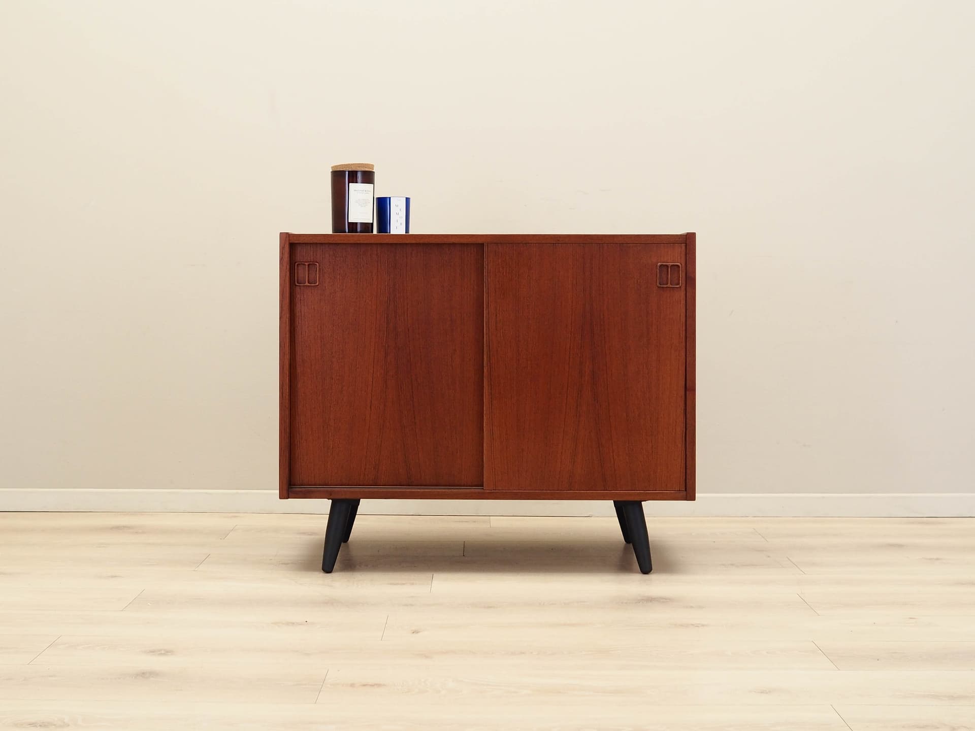 Cabinet, dark brown teak, Denmark, 1970s. - 158483