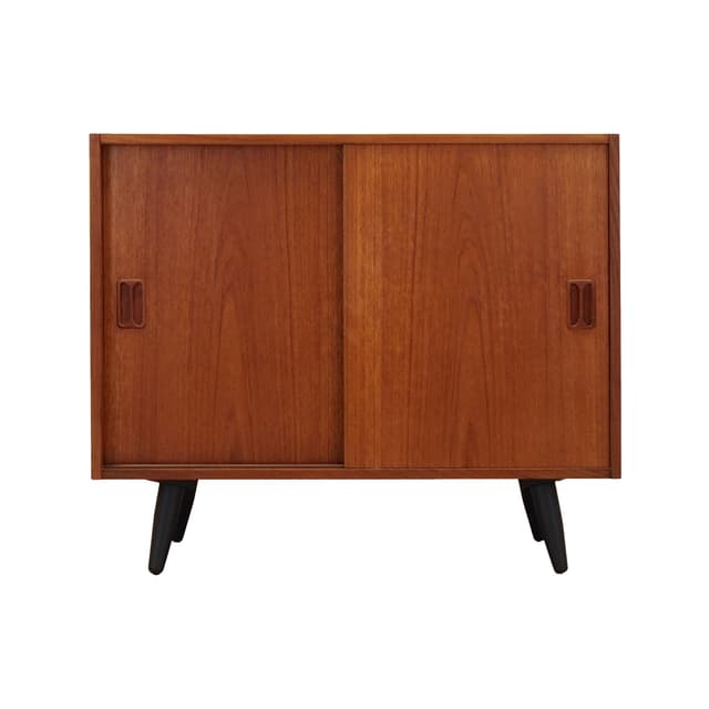 Cabinet, light brown teak, Denmark, 1970s. - DIMENSION