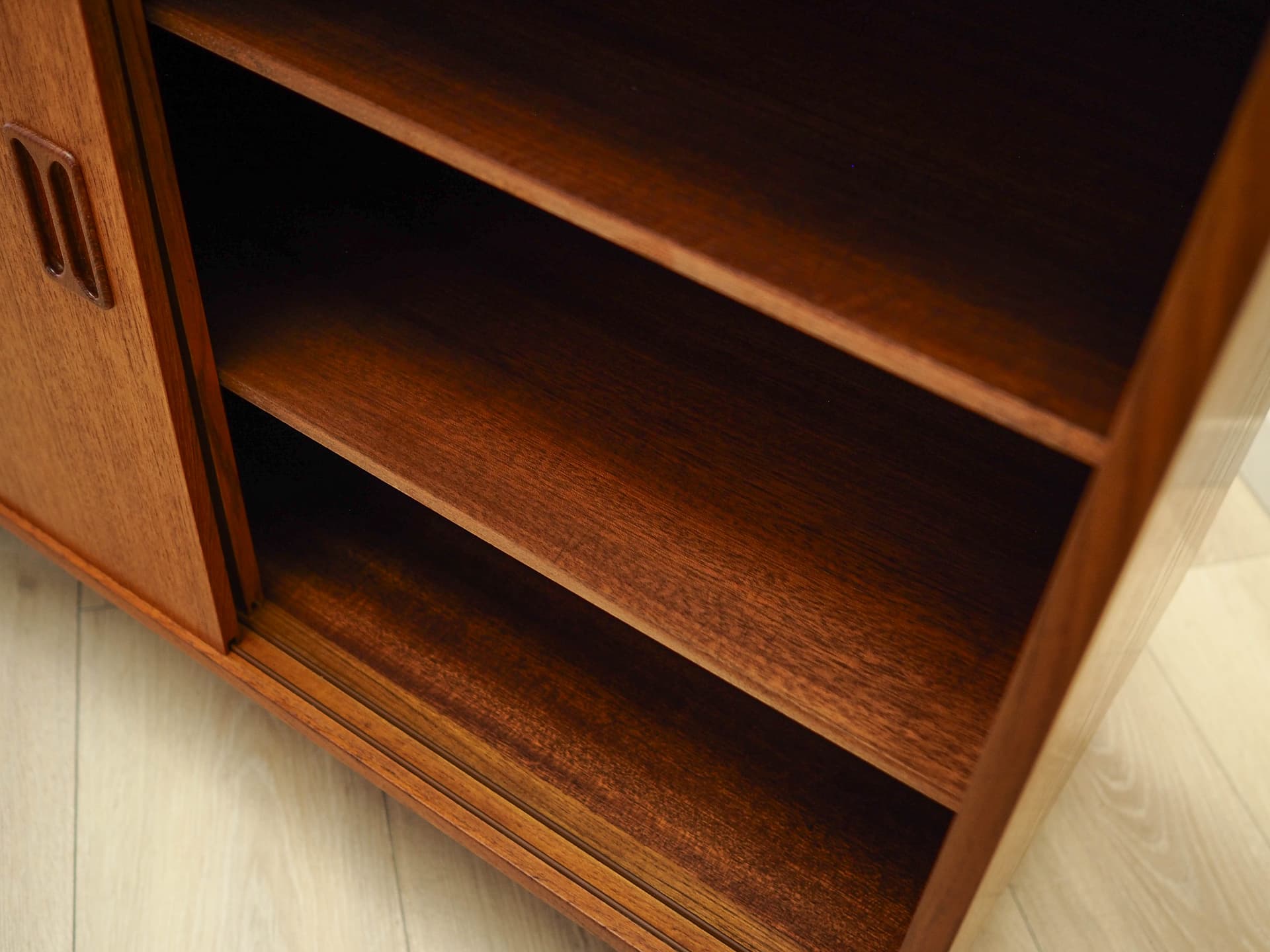 Cabinet, light brown teak, Denmark, 1970s. - 158556