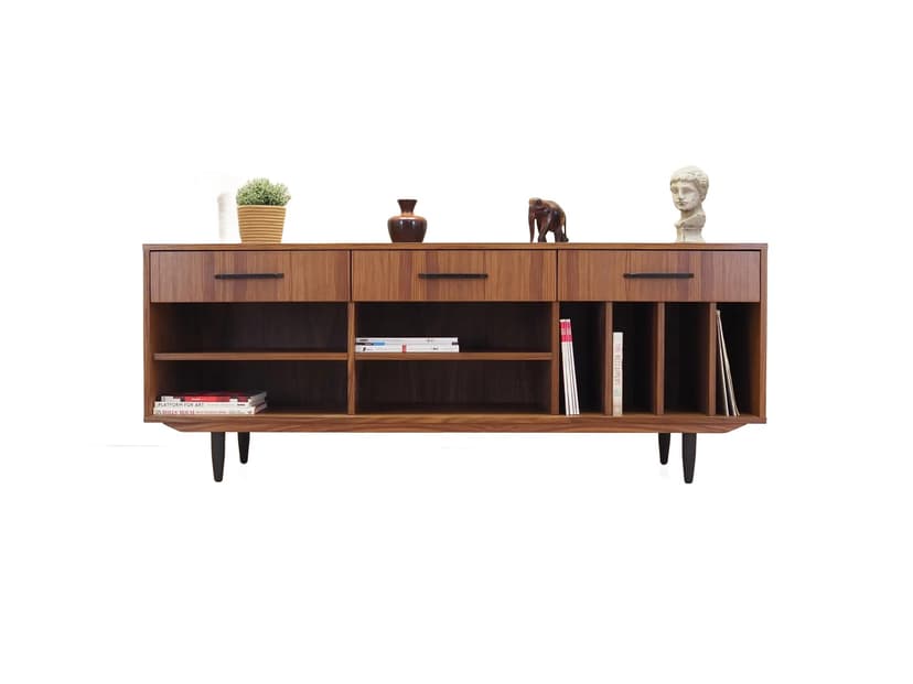 Scandinavian Sideboard, walnut brown, Poland, 1960s