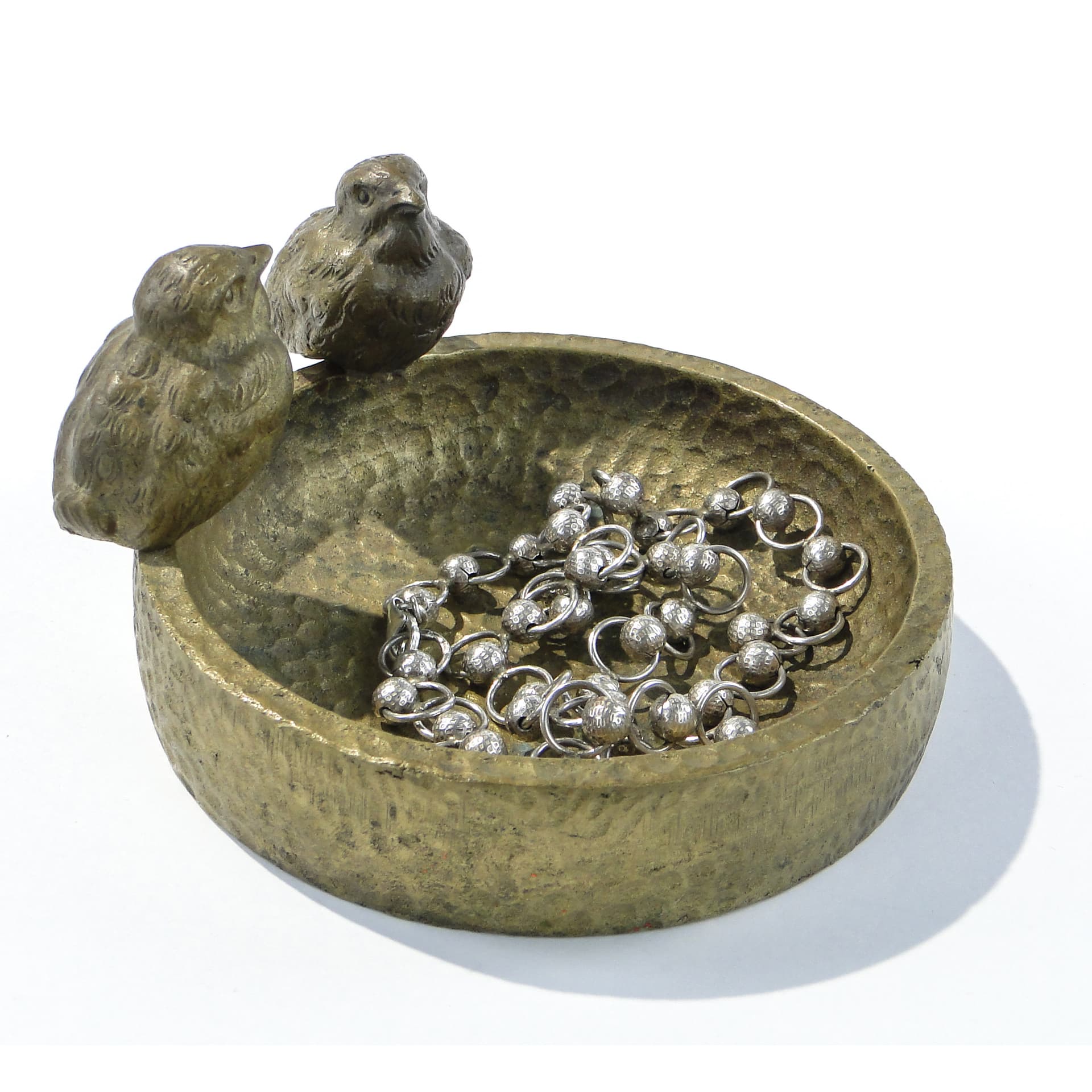 Card holder, Art Nouveau, golden metal, Poland, 1940s. - 158714