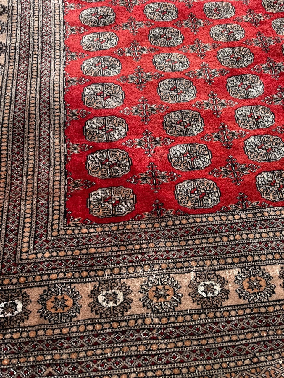Rug Buchara, red, Kashmiri wool, Pakistan, 1990s. - 158883