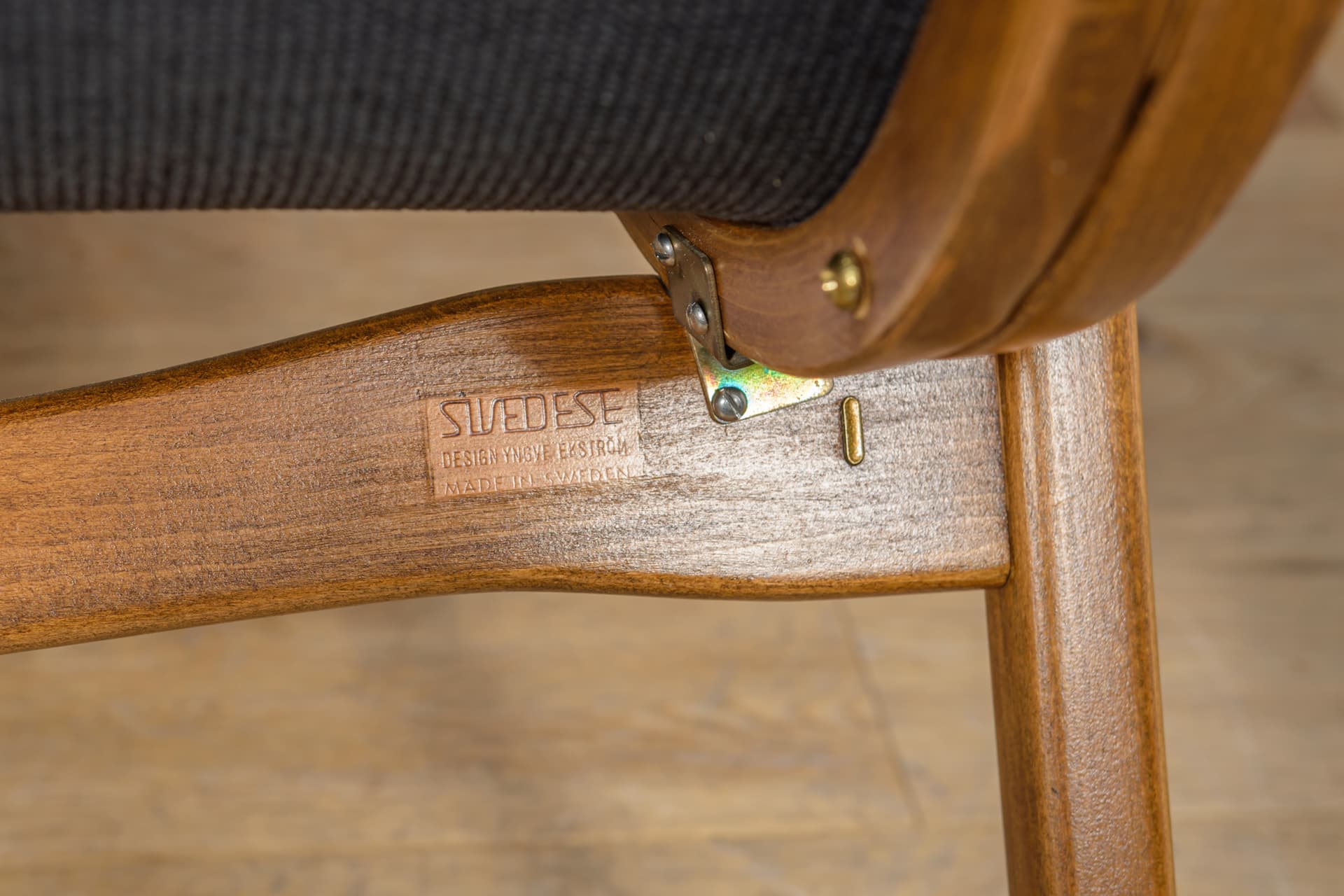 Fotel Lamino, czarny, buk, proj. Y. Ekström, Swedese, Szwecja, lata 60. - 158951