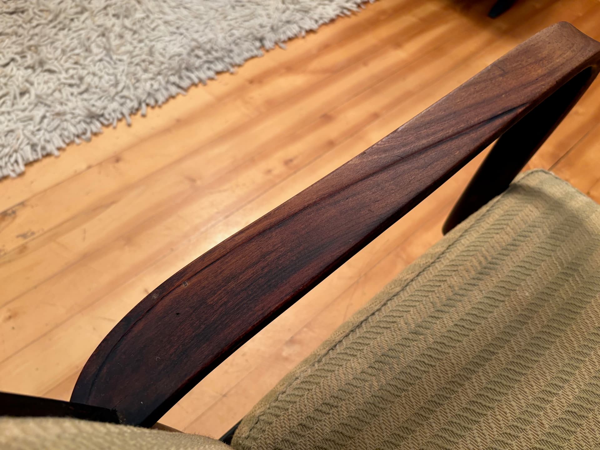 Fotel Knoll Antimott, drewno jasnobrązowe, proj. W. Knoll, Walter Knoll / Wilhelm Knoll, Niemcy, lata 50. - 158994