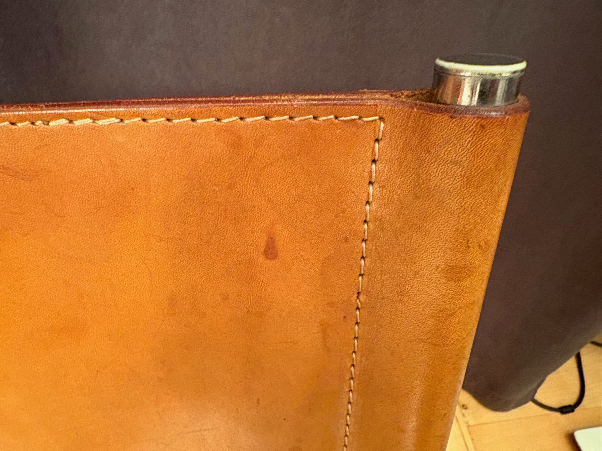 Armchair Amiral, brown leather, chromed steel, by K. Mobring, Ikea, Sweden, 1970s. - 159158