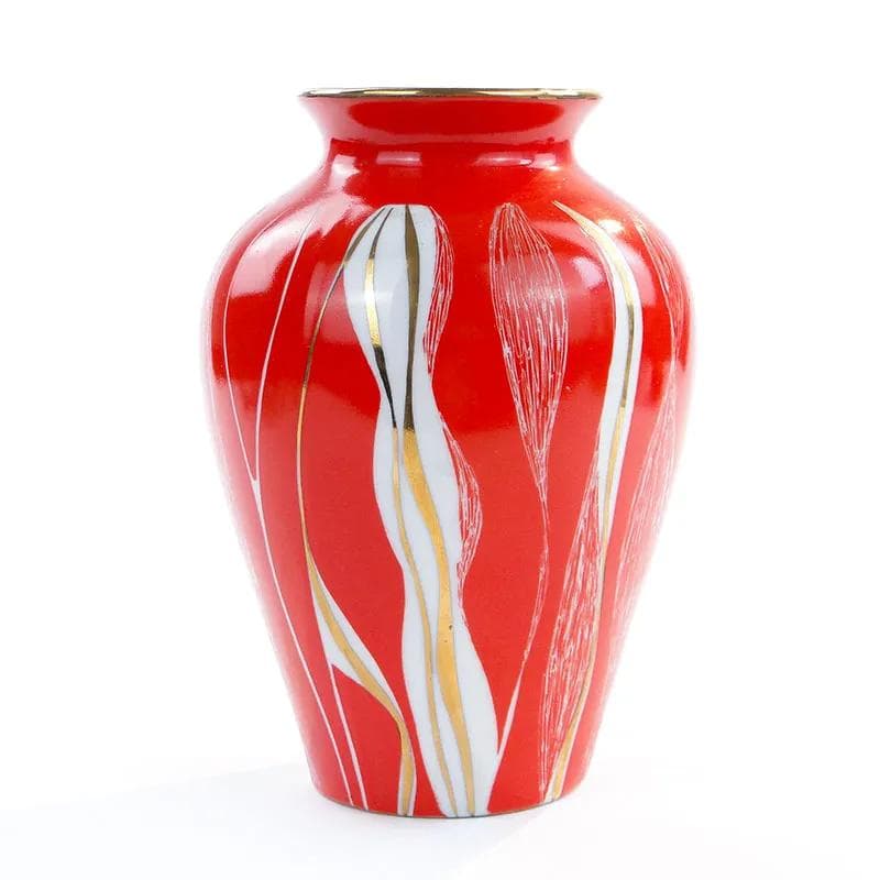 Vase, red porcelain, Ćmielów, Poland, 1960s - 10148
