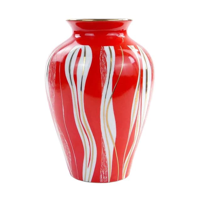 Vase, red porcelain, Ćmielów, Poland, 1960s - DIMENSION