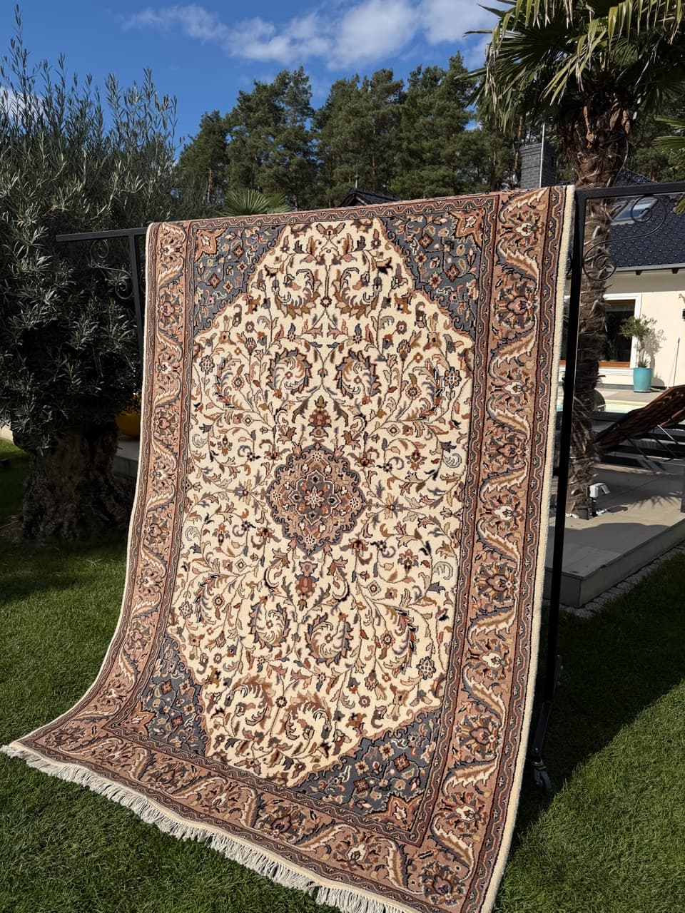 Dywan Indo Keshan, ivory white, wełna, Indie - 159318