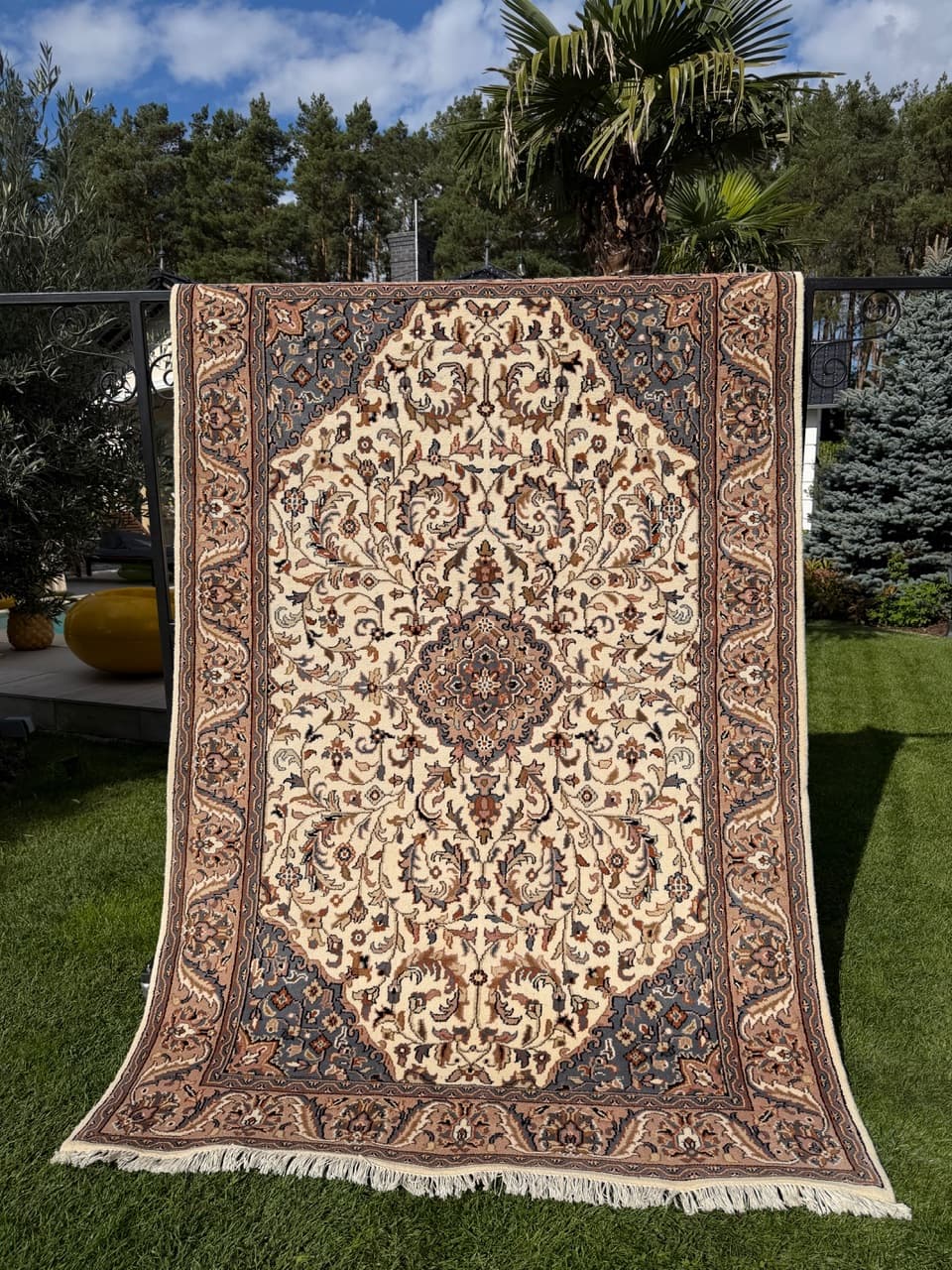 Dywan Indo Keshan, ivory white, wełna, Indie - 159319