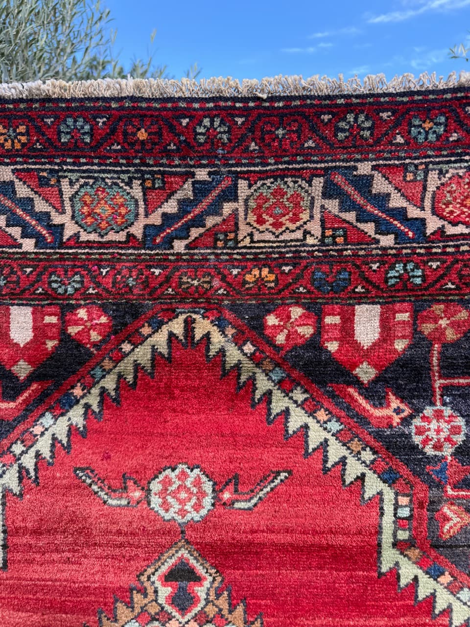 Dywan Afshar Hamadan, czerwony, wełna, Iran, lata 60. - 159389