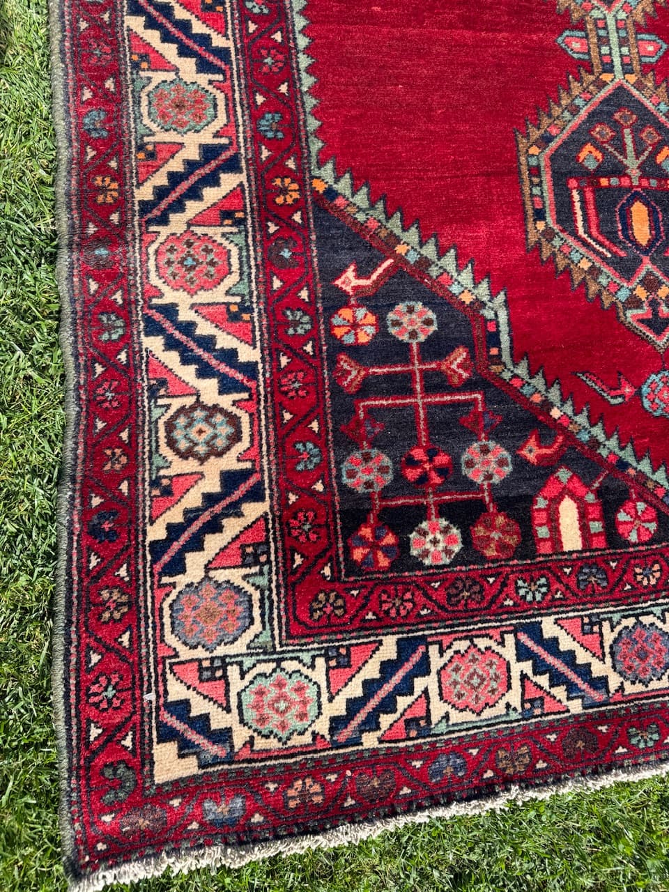 Dywan Afshar Hamadan, czerwony, wełna, Iran, lata 60. - 159393