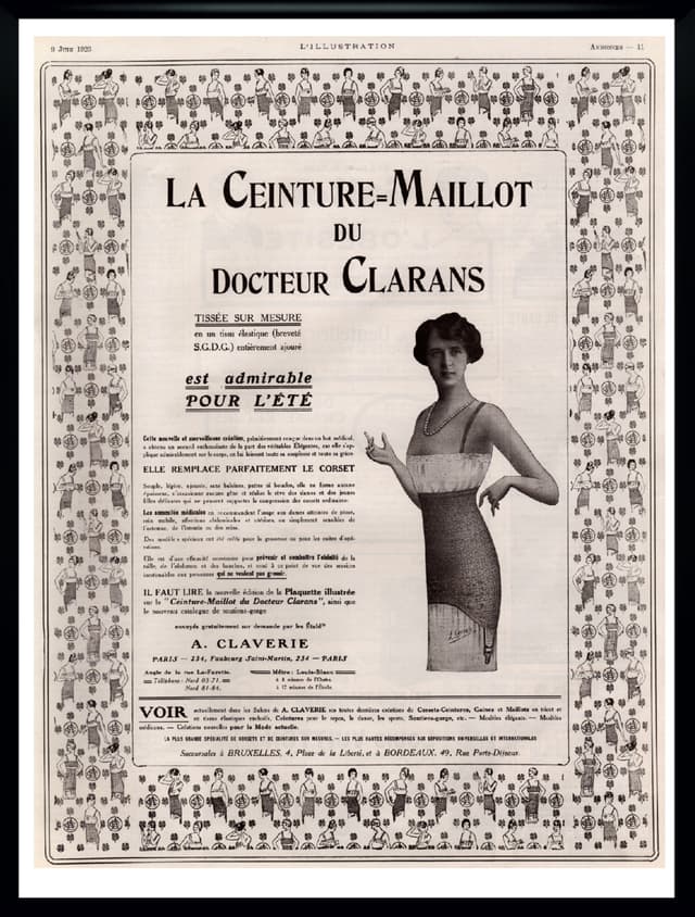 Plakat reklamowy Clarans, art déco, czarny, Francja, lata 20. - WYMIARY