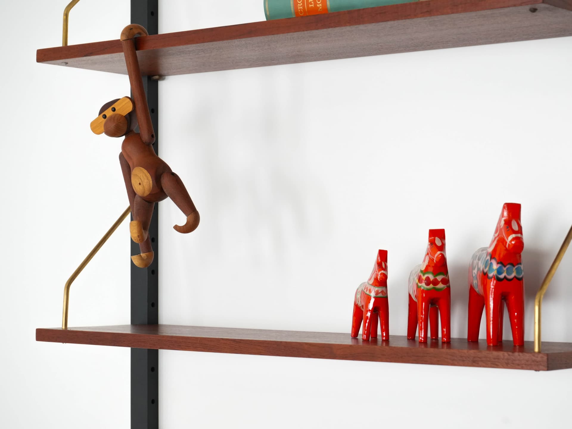 Regał systemowy, teak brązowy ciemny, Dania, lata 60. - 159413