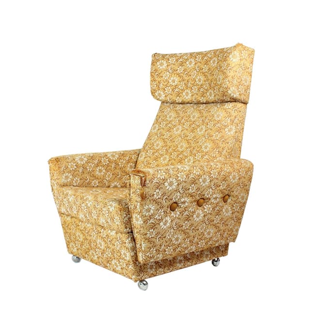 Fotel wingchair żółty, TON, Czechosłowacja, lata 60. - WYMIARY