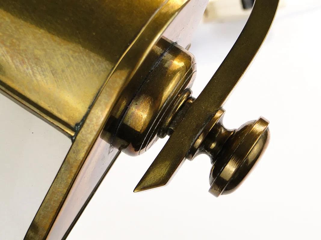 Lampa gabinetowa secesyjna, złoty, mosiądz, Polska, początek XX wieku - 10132