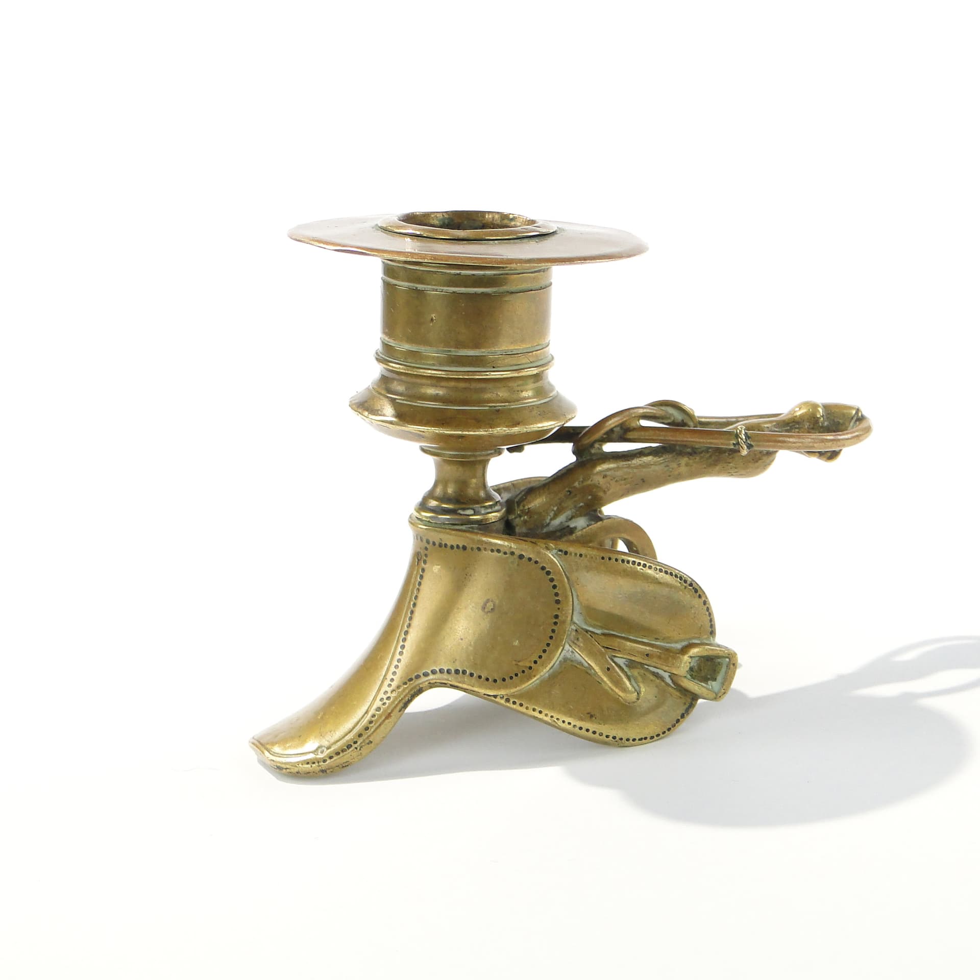 Secesyjny kaganek z brązu z motywem jeździeckim 1910