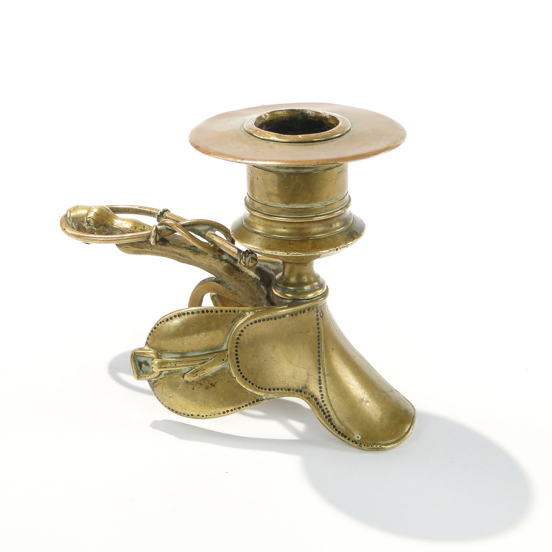 Secesyjny kaganek z brązu z motywem jeździeckim 1910 - 159518