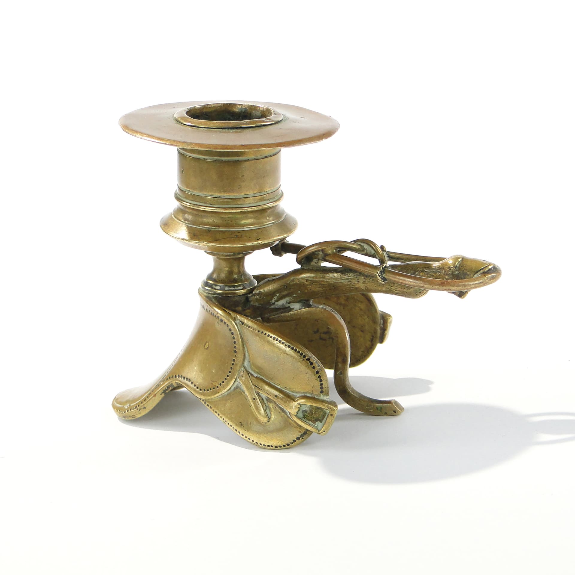 Secesyjny kaganek z brązu z motywem jeździeckim 1910 - 159517