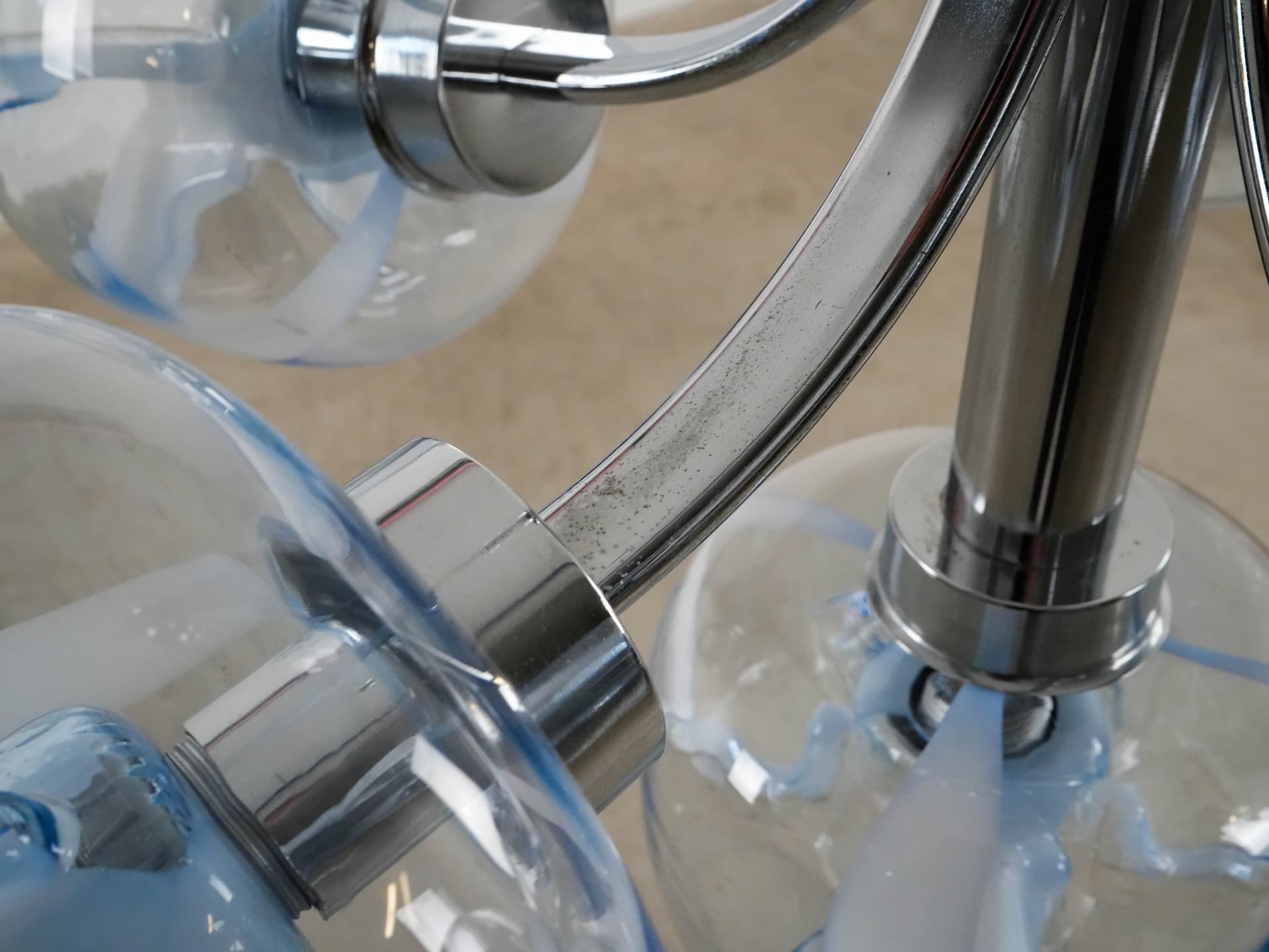 Żyrandol, Murano, turkusowy, szkło, Włochy, lata 70. - 159547