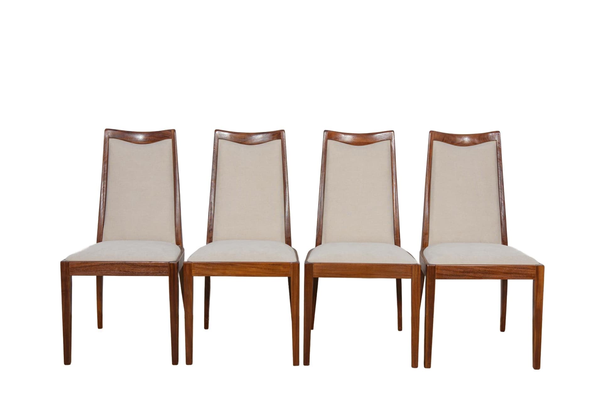Set of four chairs, teak, ivory white, by L. Dandy, G-Plan, United Kingdom, 1960s.