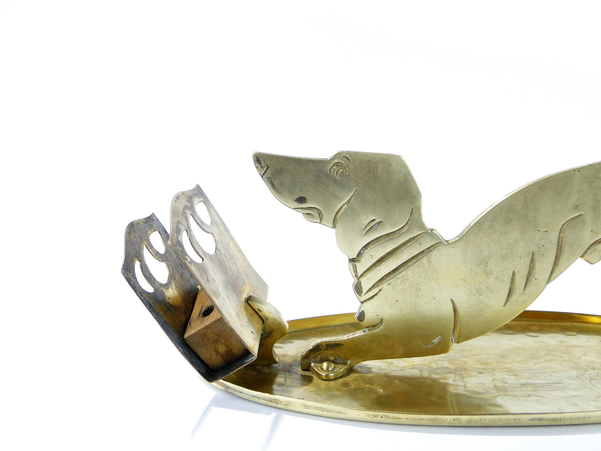 Secesyjna gilotynka do cygar z jamnikiem Kayser Niemcy ok. 1900 - 159865