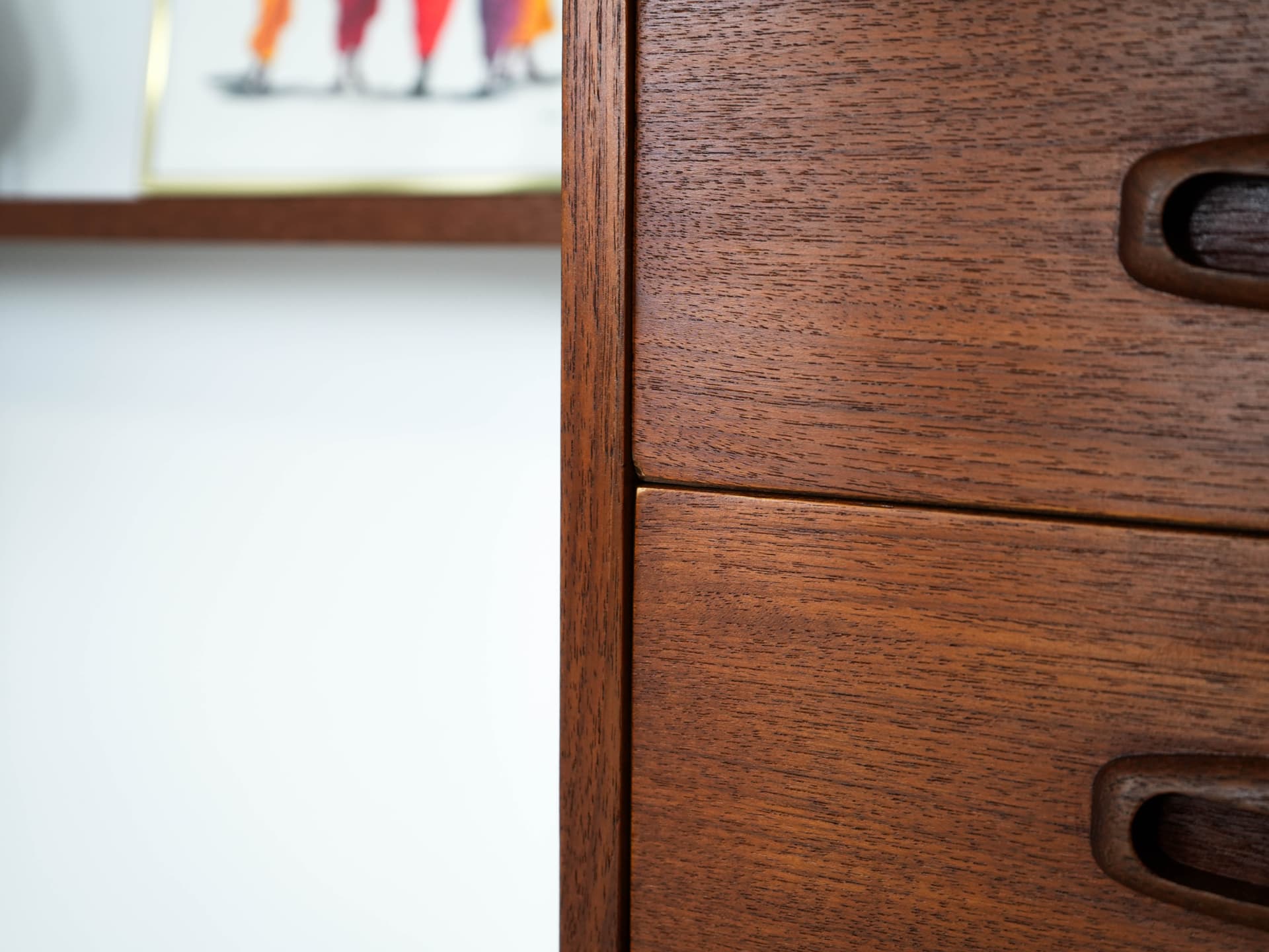 Wall unit, brown teak, Denmark, 1960s. - 159915