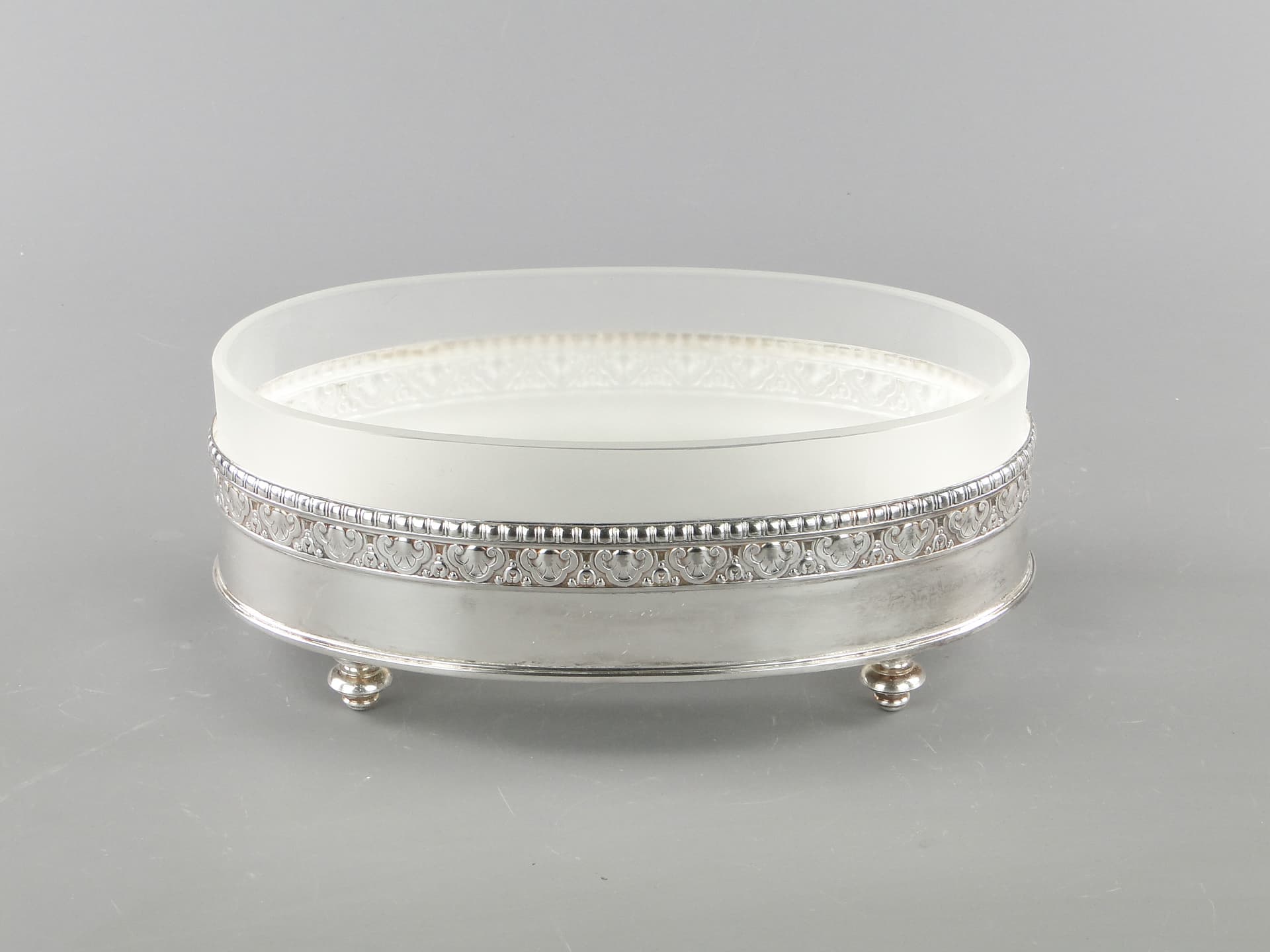 Żardiniera Art déco, srebrny, mosiądz, szkło, Niemcy, lata 20. - 160075