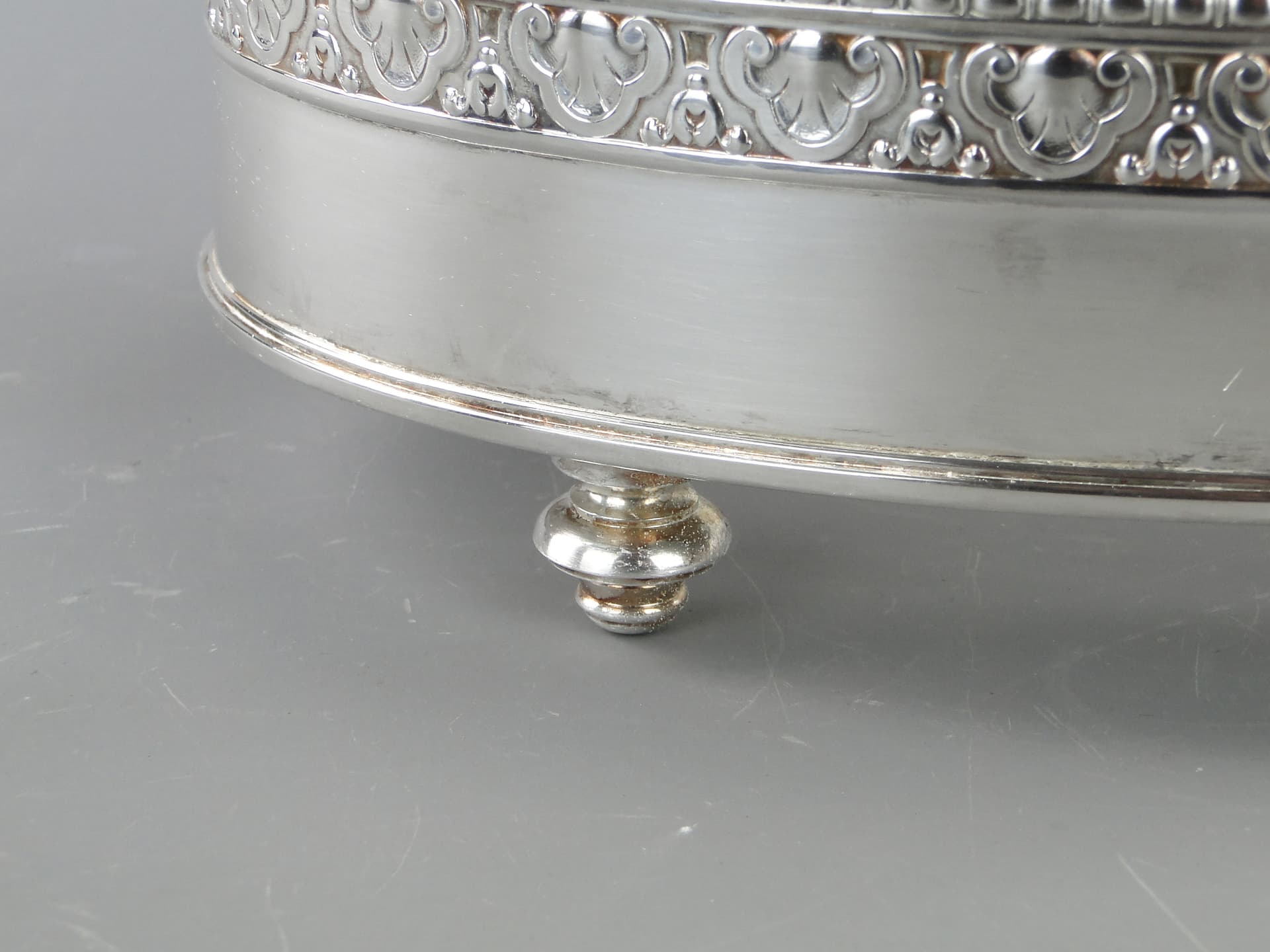 Żardiniera Art déco, srebrny, mosiądz, szkło, Niemcy, lata 20. - 160079