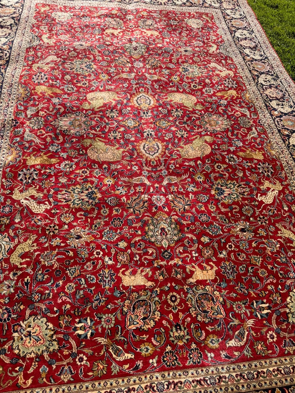 Dywan Ghoum, 280x182 cm, jedwab czerwony, Indie - 160107