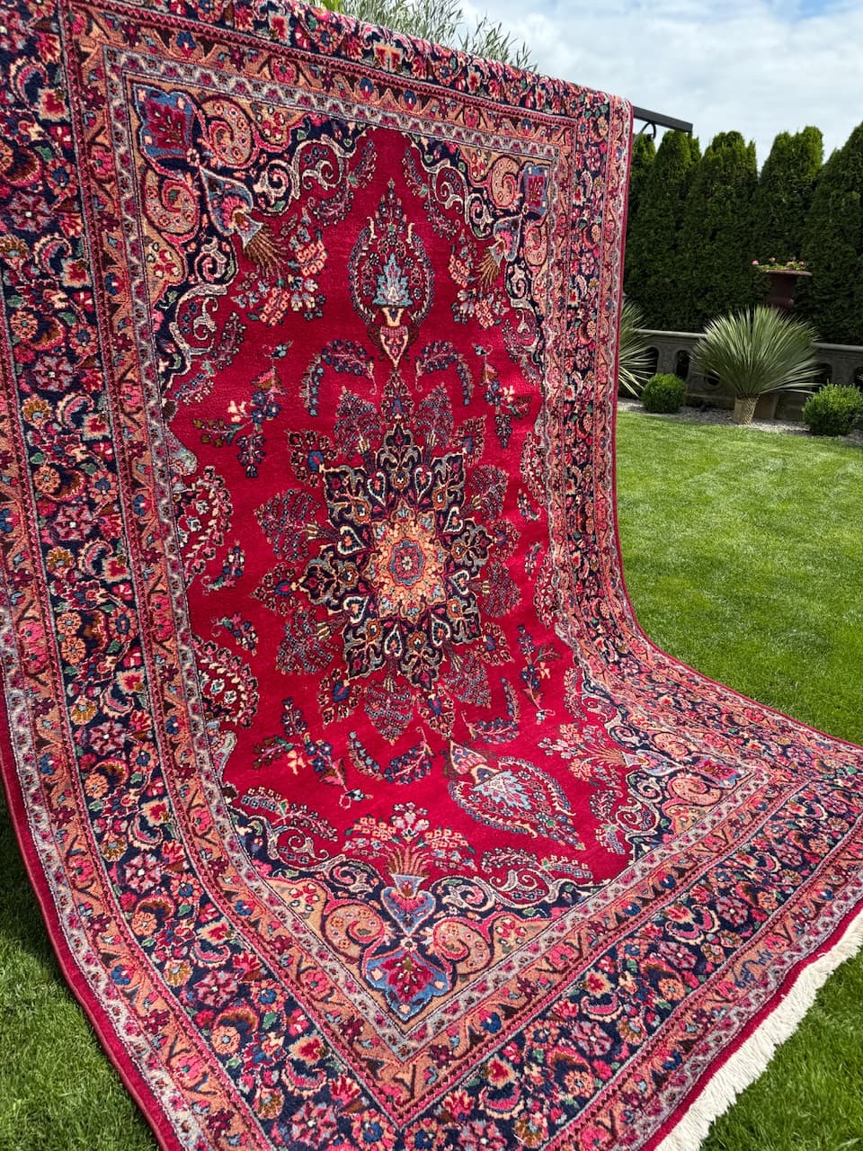 Dywan Meshed, czerwony, wełna, Iran, lata 80. - 160112