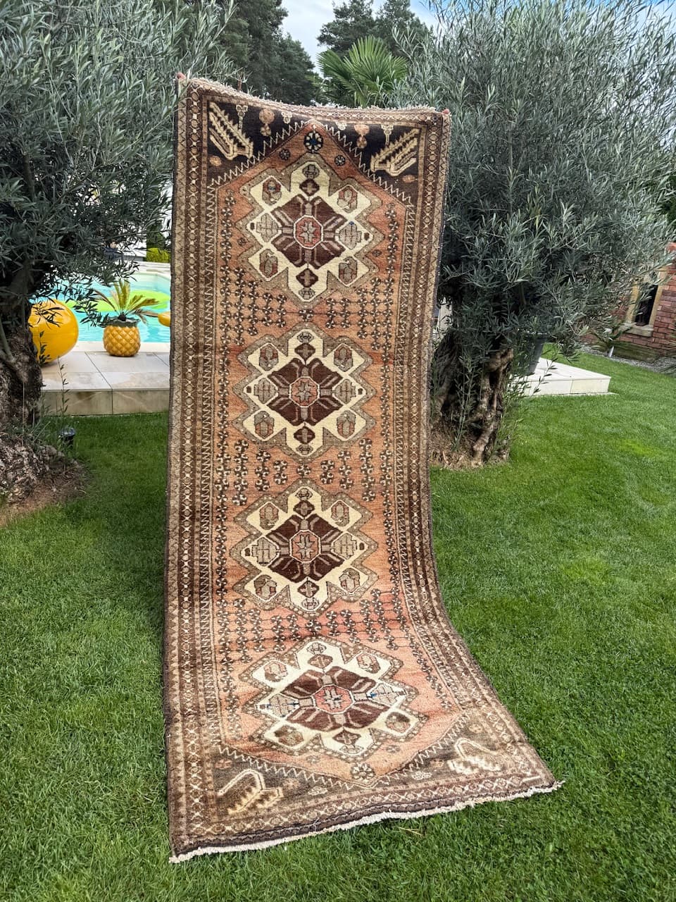 Runner Hamadan, brown, wool, Iran, 1990s. - 160154