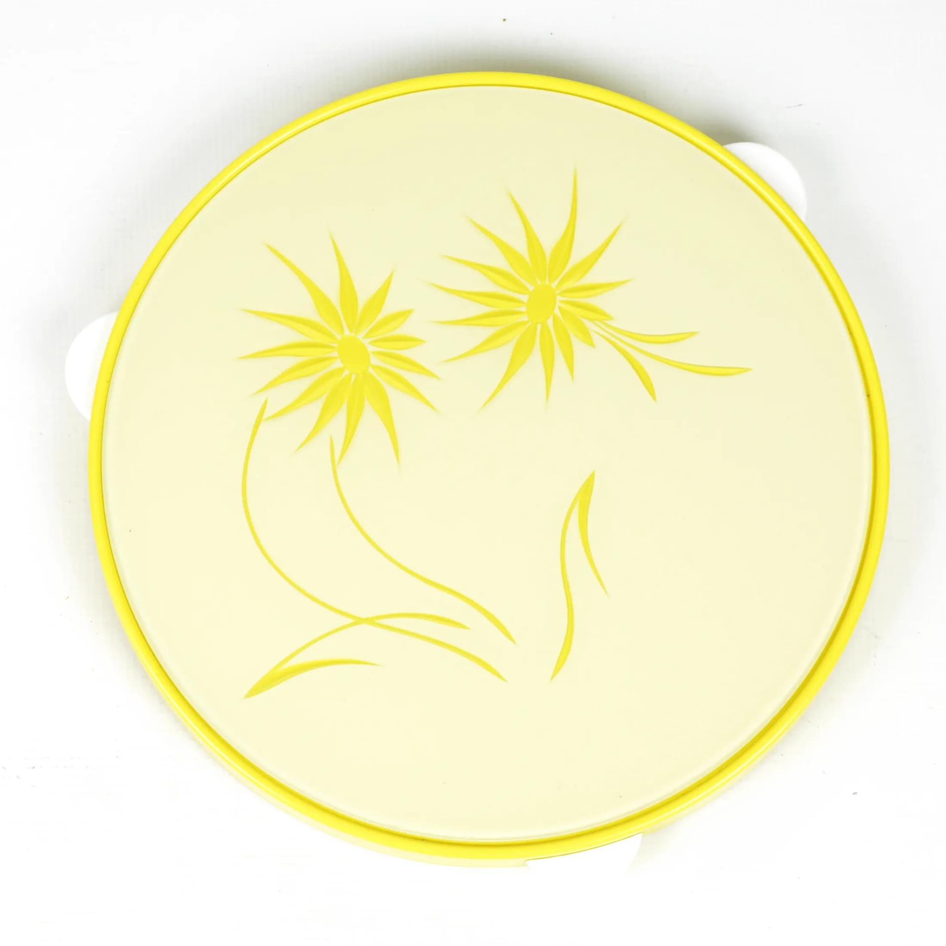 Taca obrotowa, żółty, szkło, plastik, Niemcy, lata 60. - 160179