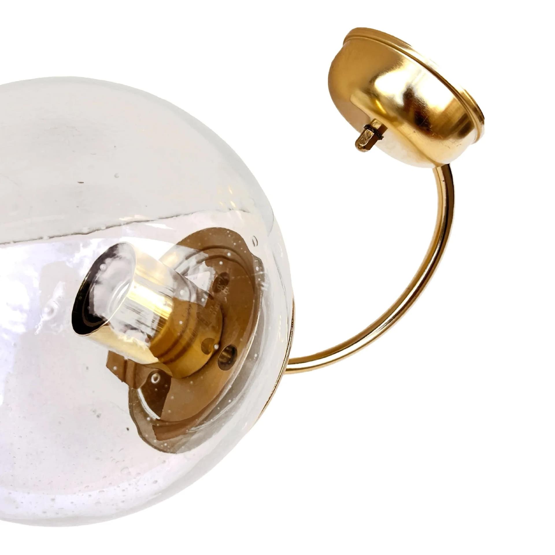 Wall sconce Hollywood Regency, transparent glass, golden brass, Kamenický Šenov, Czechoslovakia, 1970s. - 160170