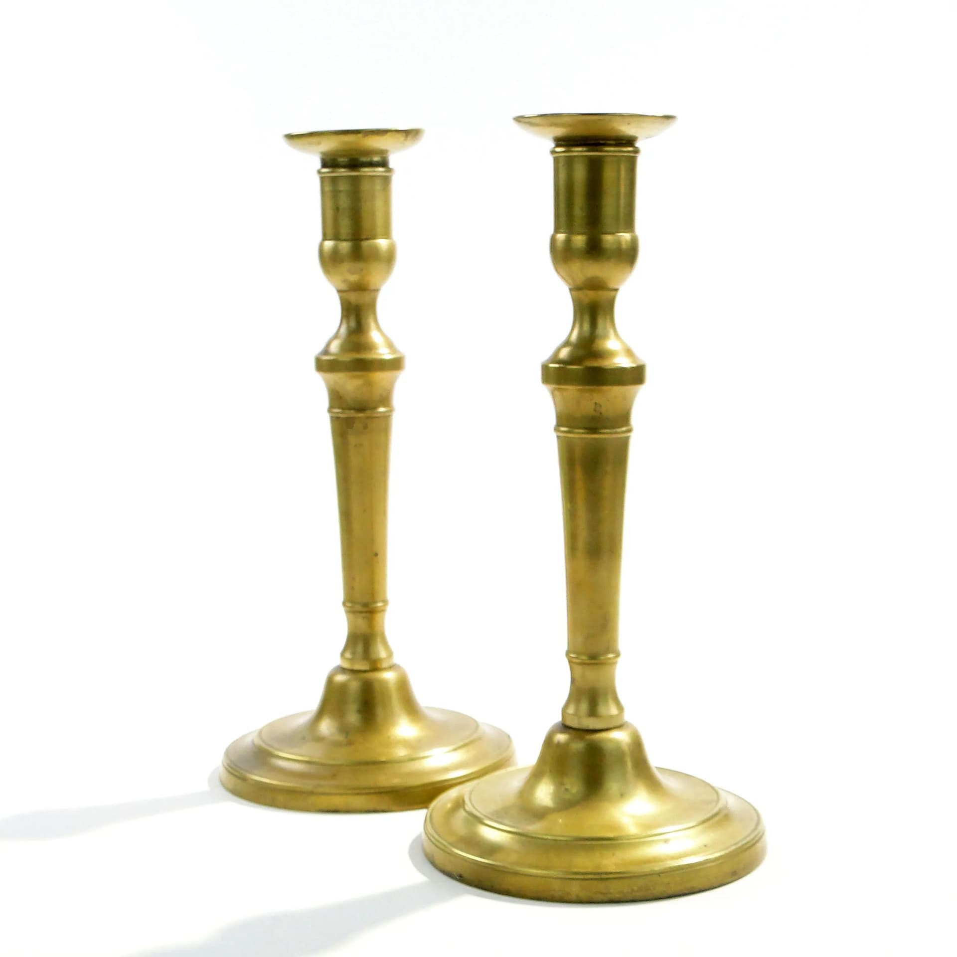 Pair of candlesticks, Neoclassicism, golden bronze, France, 19th c. - 160236