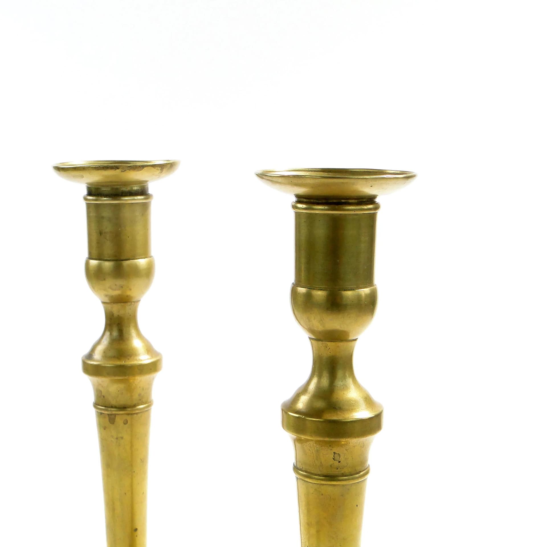 Pair of candlesticks, Neoclassicism, golden bronze, France, 19th c. - 160237