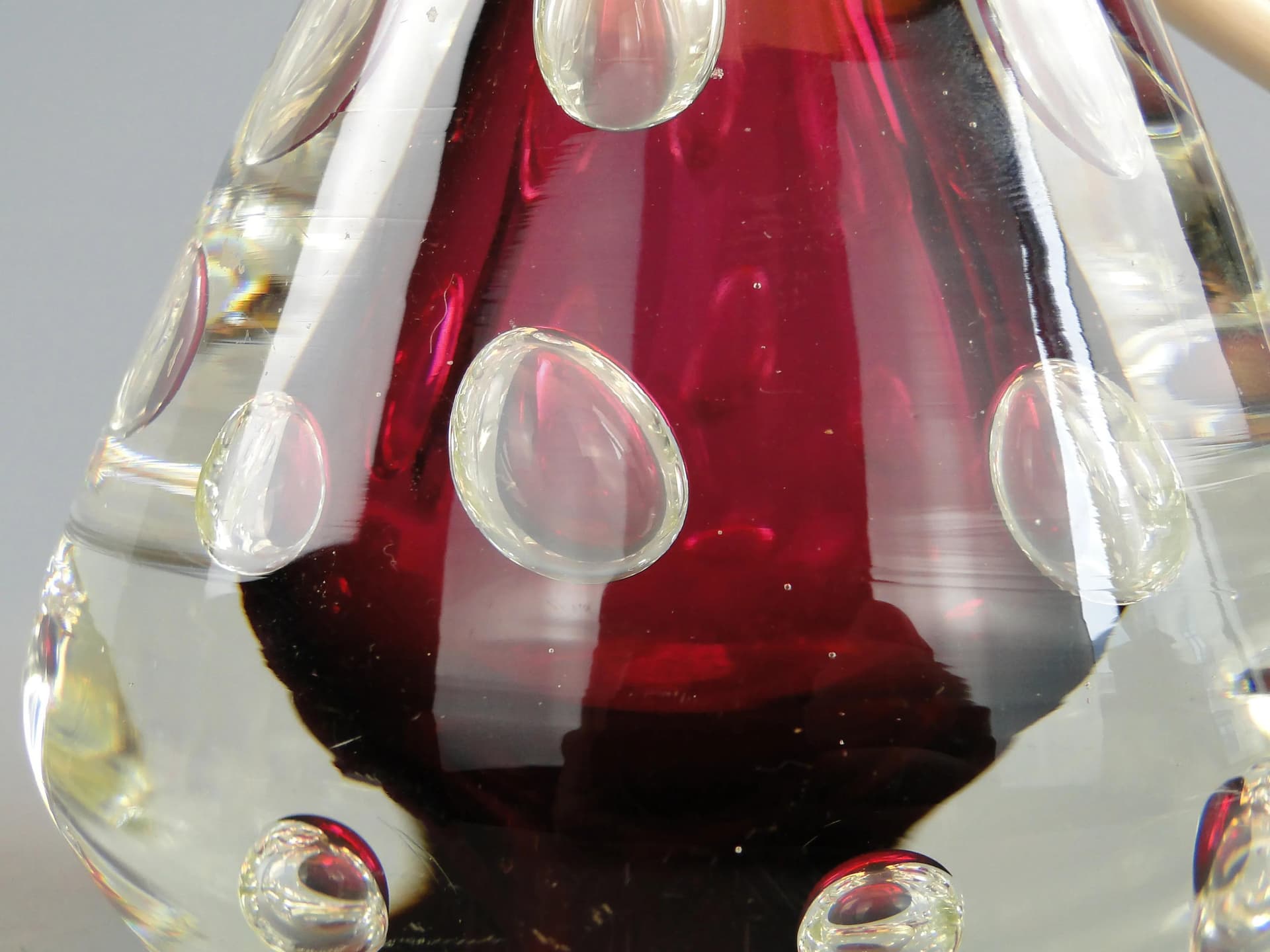 Table lamp, maroon glass, Val St Lambert, Belgium, 1960s. - 160233