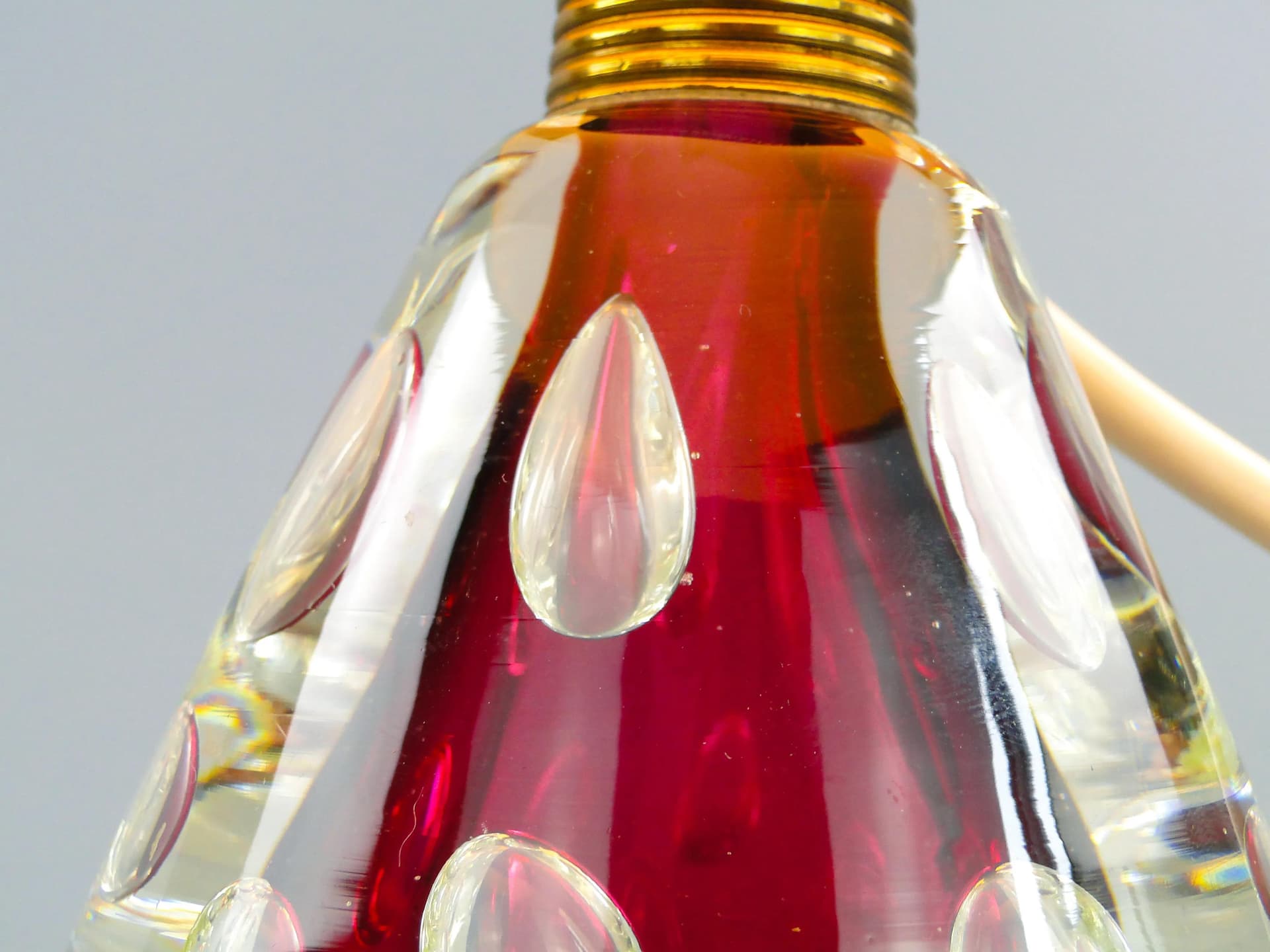 Table lamp, maroon glass, Val St Lambert, Belgium, 1960s. - 160232